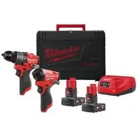Набор электроинструмента Milwaukee M12FPP2A2-402X 4933480587 (шуруповерт, винтоверт, 2 АКБ, кейс)