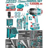 Гайковерт Total THPTCS82882 (с 2-мя АКБ, кейс, набор инструментов)