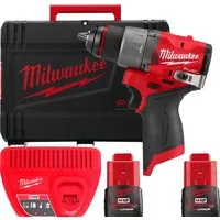 Дрель-шуруповерт Milwaukee M12 FUEL M12FDD2-202X 4933479873 (с 2-мя АКБ 2 Ач, кейс)