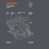 Дисковая (циркулярная) пила Daewoo Power DAS 1621Li Set (с 1-им АКБ)
