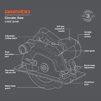Дисковая (циркулярная) пила Daewoo Power DAS 1600-190L
