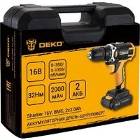 Дрель-шуруповерт Deko Sharker 16V 083-1108 (с 2-мя АКБ, кейс)