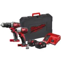 Набор электроинструмента Milwaukee M18 BPP2C-402C 4933443552 (шуруповерт, винтоверт, 2 АКБ, кейс)