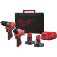 Набор электроинструмента Milwaukee M12 FPP2A2-602X Fuel 4933480588 (шуруповерт, винтоверт, 2 АКБ, кейс)