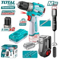 Наборы электроинструментов Total TCKLI1638 (шуруповерт, блендер, миксер, 2 АКБ)