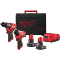 Наборы электроинструментов Milwaukee M12 FPP2A2-602X Fuel 4933480588 (шуруповерт, винтоверт, 2 АКБ, кейс)