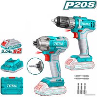Наборы электроинструментов Total TOSLI230708 (шуруповерт, винтоверт, с 2-мя АКБ, кейс)