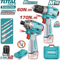 Наборы электроинструментов Total TOSLI240968 (шуруповерт, винтоверт, 2 АКБ, кейс)