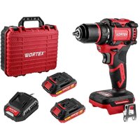 Дрель-шуруповерт Wortex BD 2025-1 DLi 1329838 (с 2-мя АКБ, кейс)