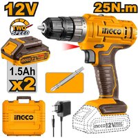 Дрель-шуруповерт Ingco CDLI1228 (с 2-мя АКБ, кейс)