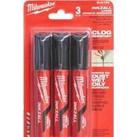 Маркер Milwaukee Inkzall L 4932471554 (3 шт, черный)