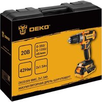 Дрель-шуруповерт Deko ZKCD20V 084-1007 (с 2-мя АКБ, кейс)