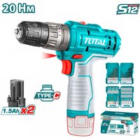 Ударная дрель-шуруповерт Total TOSLI240467 (с 2-мя АКБ)