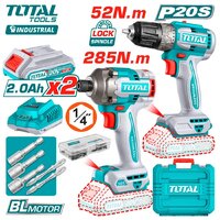 Наборы электроинструментов Total TCKLI20272 (шуруповерт, винтоверт, 2 АКБ, кейс)