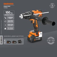 Ударная дрель-шуруповерт Daewoo Power DAA 7521Li Set (с 2-мя АКБ, кейс)