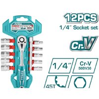 Набор трещотка с головками Total THT14114126 (12 предметов)