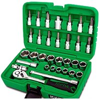 Набор трещотка с головками и битами Toptul GCAI4501 45 предметов