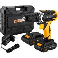 Дрель-шуруповерт Deko DKCD16FU-Li 063-4099 (с 2-мя АКБ, кейс, набор оснастки)