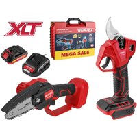 Наборы электроинструментов Wortex 1329851 (цепная пила, секатор, 1 АКБ, кейс)