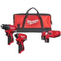 Наборы электроинструментов Milwaukee M12 BLPP2D-202B 4933500139 (шуруповерт, винтоверт, 2 АКБ, сумка)