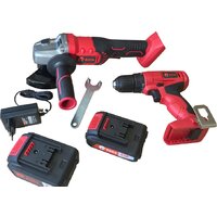 Наборы электроинструментов Edon OAF21-AD/AG (шуруповерт, болгарка, 2 АКБ, кейс)