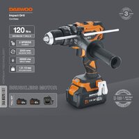 Ударная дрель-шуруповерт Daewoo Power DAA 6521Li Set (с 2-мя АКБ, кейс)