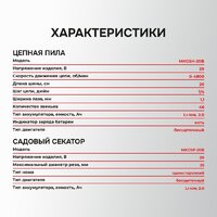 Наборы электроинструментов Profipower ProfiSet-2G20 E0217 (цепная пила, секатор, 2 АКБ)