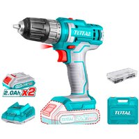 Дрель-шуруповерт Total TDLI200528 (с 2-мя АКБ, кейс, набор оснастки)