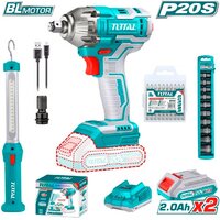 Наборы электроинструментов Total TOSLI231004 (гайковерт, фонарь, 2 АКБ)