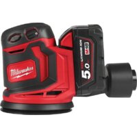 Эксцентриковая шлифмашина Milwaukee M18 BOS125-502B 4933464229 (с 2-мя АКБ, сумка)