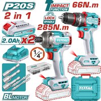 Наборы электроинструментов Total TCKLI20277 (шуруповерт, винтоверт, 2 АКБ, кейс)