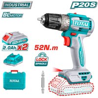 Дрель-шуруповерт Total TDLI20453 (с 2-мя АКБ, кейс)