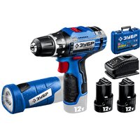 Дрель-шуруповерт Зубр Профессионал DL-121-22F (с 2-мя АКБ, LED фонарь, кейс)