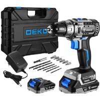 Дрель-шуруповерт Deko Sharker case 063-4036 (с 2-мя АКБ, кейс)