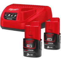 Аккумулятор с зарядным устройством Milwaukee M12 M12NRG-302 4933451902 (2 x 12В/3 Ач + 12В)