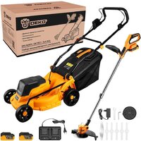 Наборы электроинструментов Deko DKLM40V и DKTR21 081-2035 (газонокосилка, триммер, 2 АКБ)