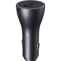 Автомобильное зарядное Baseus Golden Contactor Pro Triple Fast Charger Car Charger 65W CGJP010013 (темно-серый)