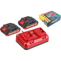 Аккумулятор с зарядным устройством Wortex 2329018 (18В/2 x 2 Ah + 18В)