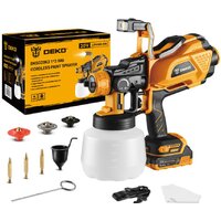 Краскораспылитель Deko DKSG20K3 (с 1-им АКБ, желтый/черный)