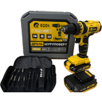 Дрель-шуруповерт Edon AD-18E (с 2-мя АКБ, кейс, набор оснастки)