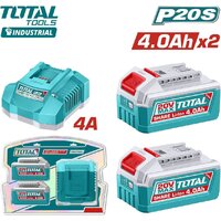 Аккумулятор с зарядным устройством Total TFBCPK2013 (20В/2x4 Ah + 20В)