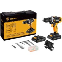 Дрель-шуруповерт Deko Banger 20V ONE + Set 63 083-1043 (с 2-мя АКБ, кейс)