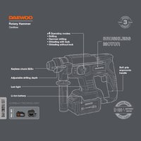 Перфоратор Daewoo Power DAH 2821 Li Set (с 1-им АКБ, кейс)