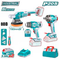 Наборы электроинструментов Total TOSLI240863 (гайковерт, шлифмашина, фен, 2 АКБ, сумка)