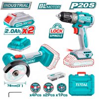 Наборы электроинструментов Total TCKLI20278 (шуруповерт, болгарка, 2 АКБ, кейс)