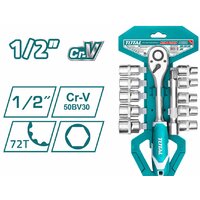 Набор трещотка с головками Total THT141121 (12 предметов)
