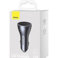 Автомобильное зарядное Baseus Golden Contactor Pro Triple Fast Charger Car Charger 65W CGJP010013 (темно-серый)