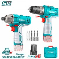 Наборы электроинструментов Total TOSLI240586 (шуруповерт, винтоверт, 2 АКБ, кейс)